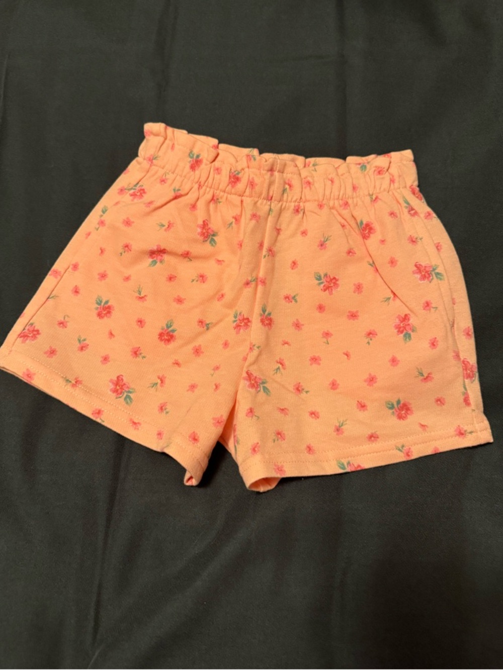 NWT- Wonder Nation Toddler Girls Peach Floral Soft Knit Pull-On Shorts, Size 5T